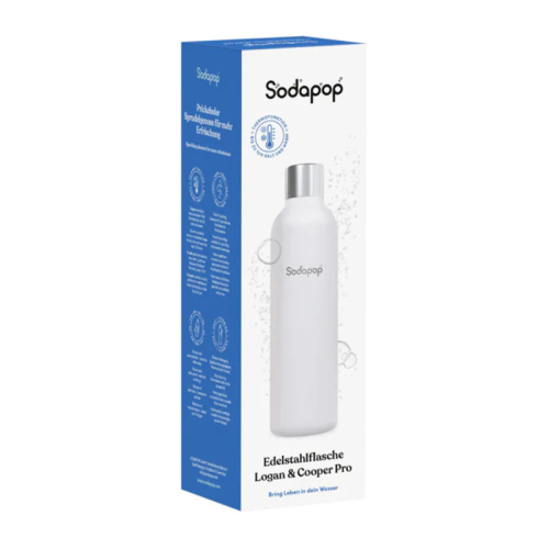 Sodapop Бутилка от неръждаема стомана, за Logan & Cooper Pro 750мл. white с таблекти за почистване